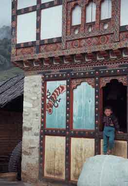 Traditioneel huis in Bhutan